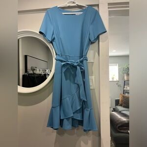 Calvin Klein SERENE Fit and Flare Dress with Flounce Tulip Skirt size 14W